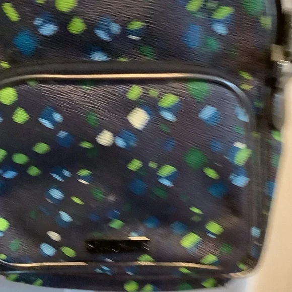 Vera Bradley Black Crossbody Bag with Blue and Green Dot Print - Picture 3 of 8